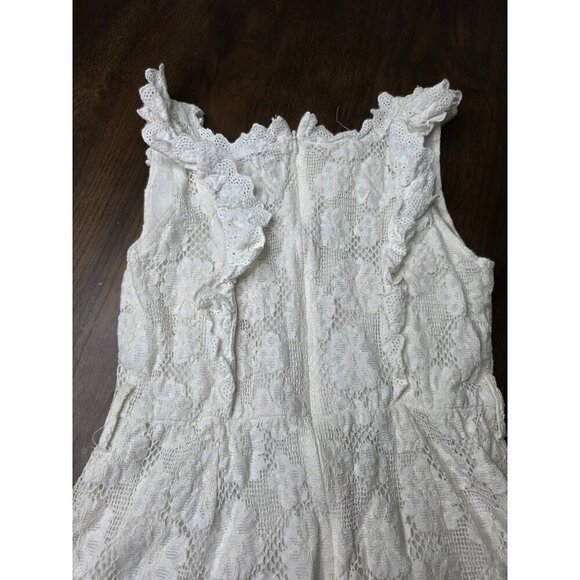Simplee White Lace Embroidered Dress Size M - Picture 9 of 15
